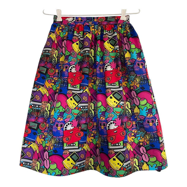PRE-ORDER 80's inspired "Abstract Shapes full of Colour-  Gathered Skirt