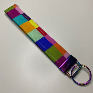 Coloured Check Key Fob (Rainbow Hardware)