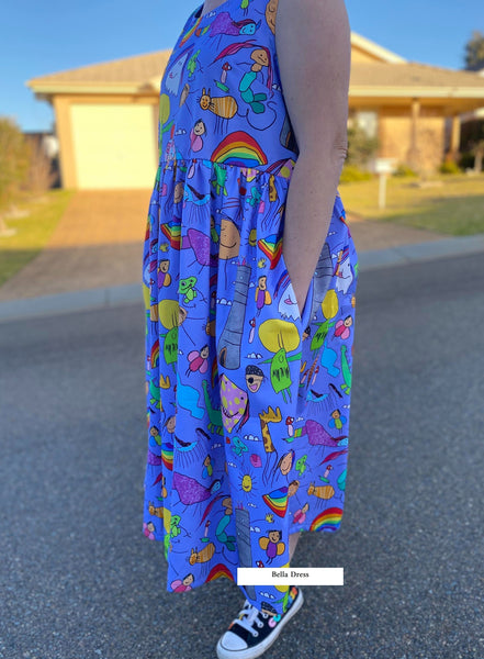 PRE-ORDER 80's Inspired- "Rainbows and Smiles" Bella Dress
