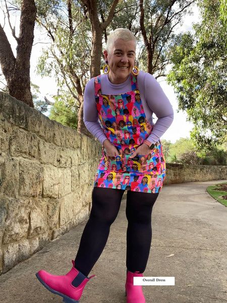 PRE-ORDER 80's Inspired "Rainbows and Smiles" Overall Dress