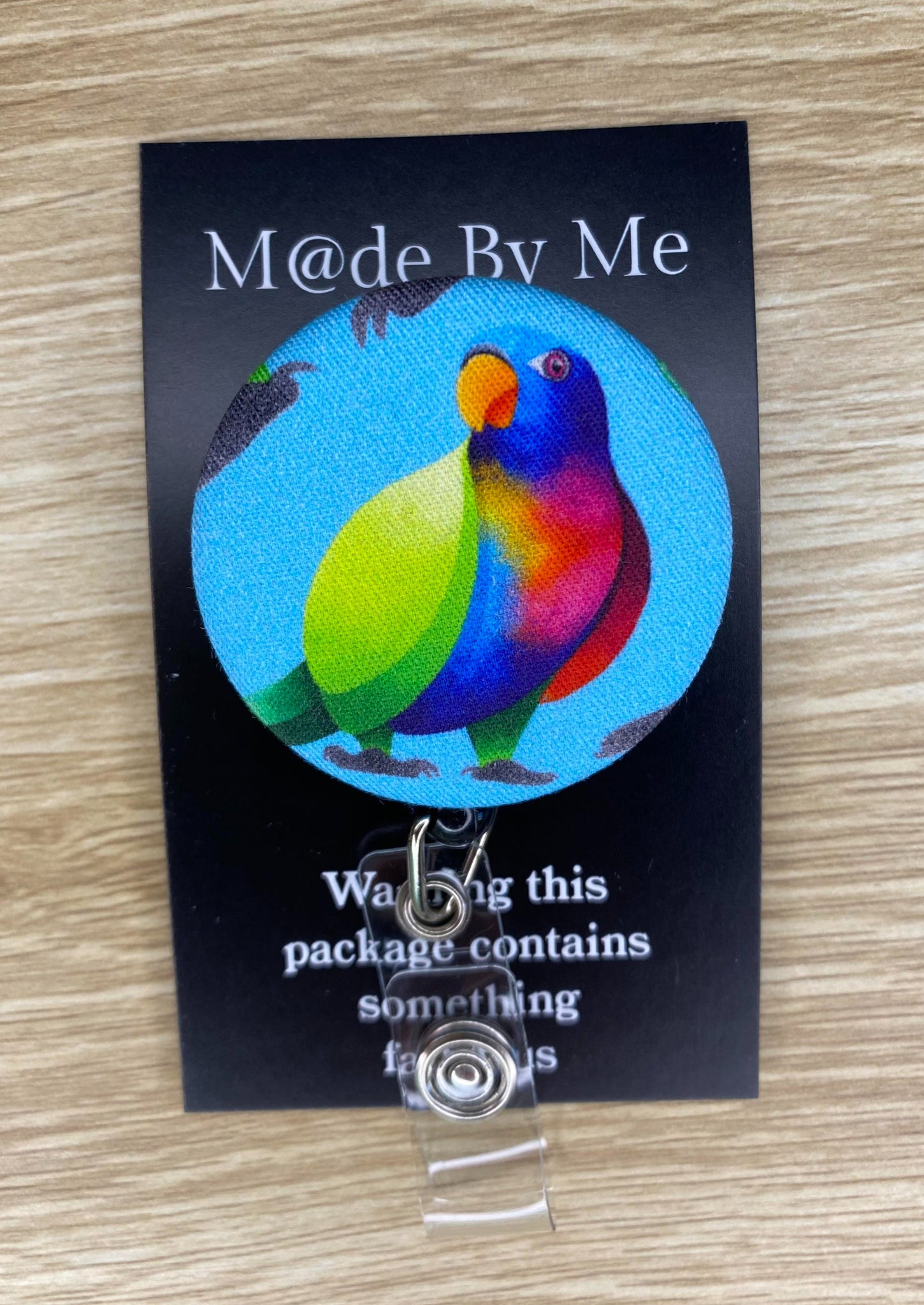 Colourful Bird Retractable ID Holder
