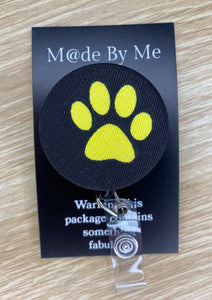 Paws Yellow Retractable ID Holder