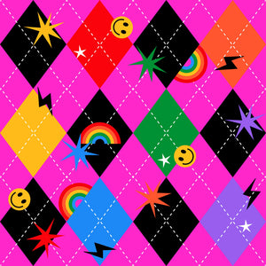 PRE-ORDER-80's Inspired "Rainbow and Smiles" Bondi Top