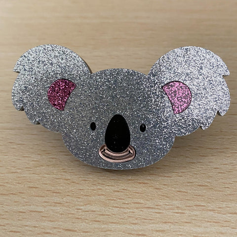 Pink Koala Acrylic Badge