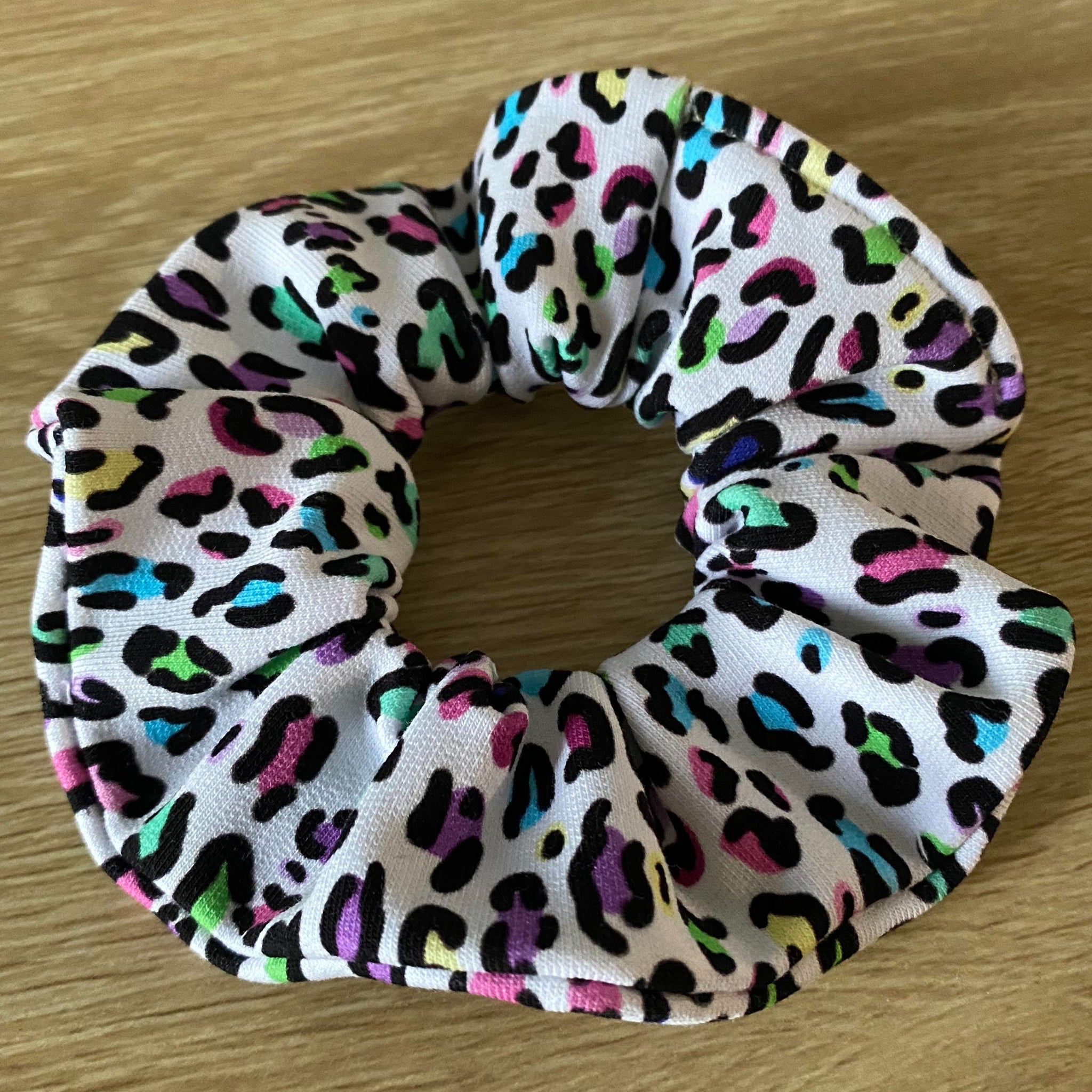 Mini Scrunchie- Neon Leopard Print