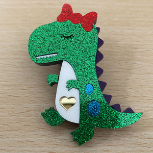 Dinosaur Acrylic Badge