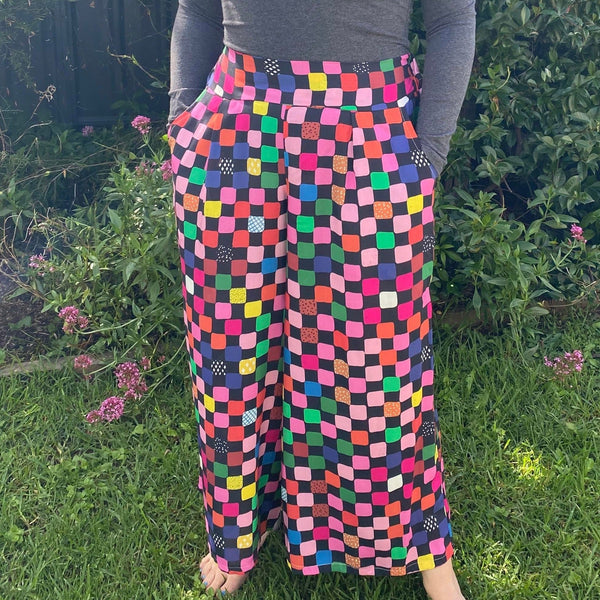 PRE-ORDER-80's Inspired "Abstract Mash Up" Culottes