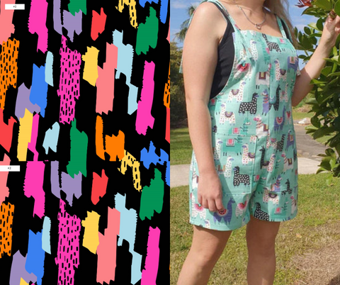 PRE-ORDER 80's Inspired- "Abstract Shapes- Full of Colour" Shorty Overalls