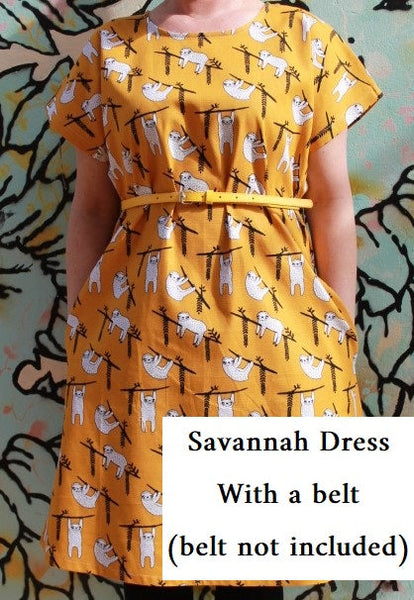 PRE-ORDER- 80's Inspired "Fun Slogans-Blue" Savannah Dress